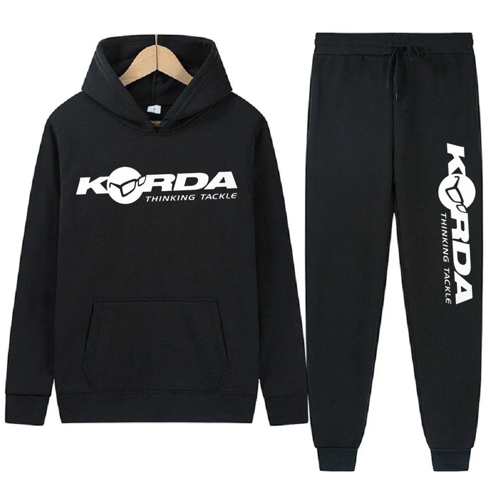 Men's Women 2Pcs Sets Fleece Sweatshirt Hoodies Pants Korda Inspired Tribute Male Sportswear Tracksuits Unisex Ensemble Homme