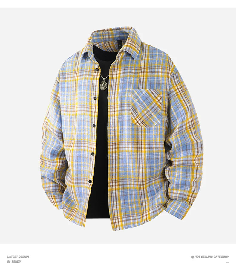 Plaid Flannel Casual Long Shirt
