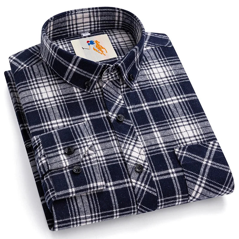 Classic Cotton Plaid Casual Shirt