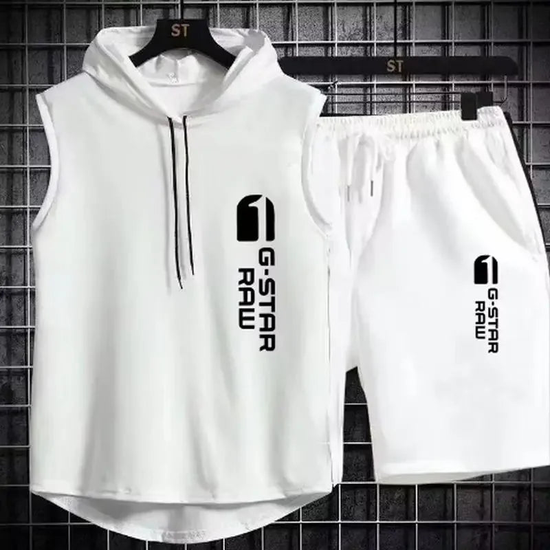 Men's track suit summer sportswear two-piece t-shirt shorts brand tracksuit jogging men's sports suit fitness clothes exercise
