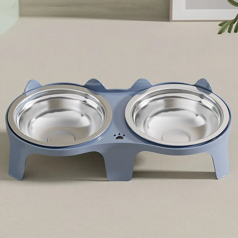 1PC Stainless Steel Cat Food & Water Bowl with Anti-Tip Design Large Capacity Easy-Eat Design for Pet Dog Cat  Feeding Food Bowl