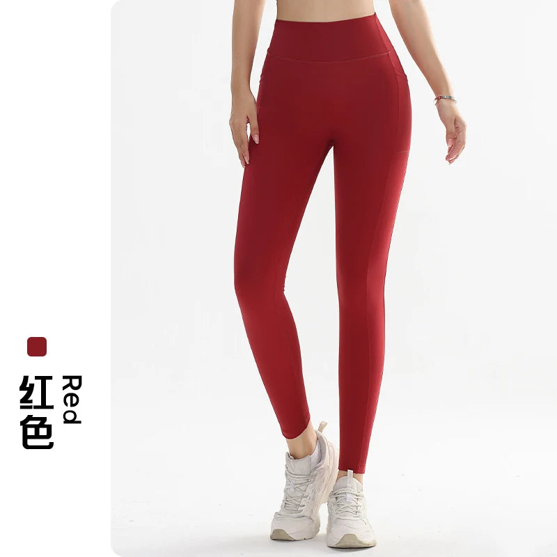Yoga Leggings for Fitness Legging Sport Side Pocket Pants Female Soft High Waist Leggins Push Up Gym Tights Women