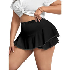 Plus Size 1XL-5XL Women's Skirts Sexy Pleated Home Skirts Skirts with leggings Solid color skirts
