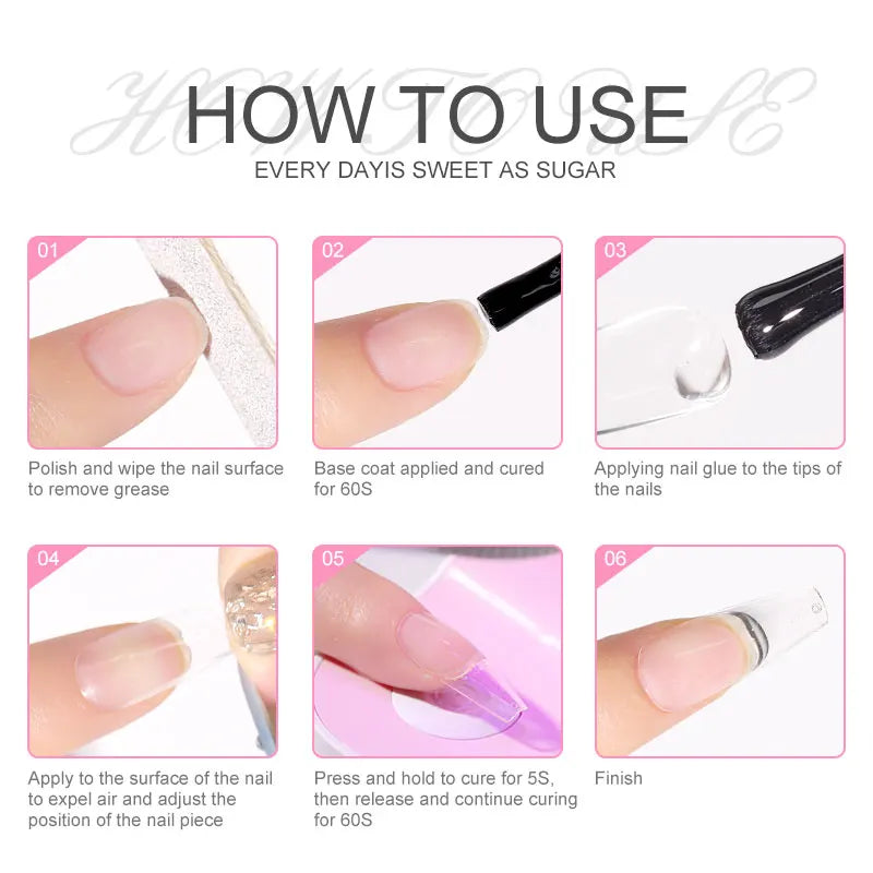 LIMEGIRL Nail Tips Glue Gel 7.5ml UV Glue for False Nail Gel Polish Manicure Hybrid Gellac Multi-function Strong Gel Nail Polish