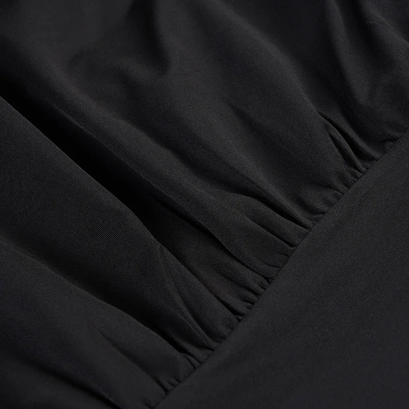 Elegant Black Turtleneck Tee Women