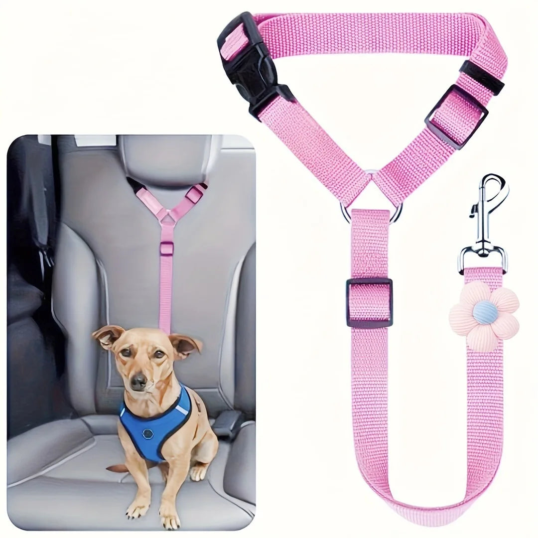 Pet Dog and Cat Seat Belt Car Headrest Restraint Adjustable Safety Rope Car Seat Belt Dog Pet Accessories Pet Supplies