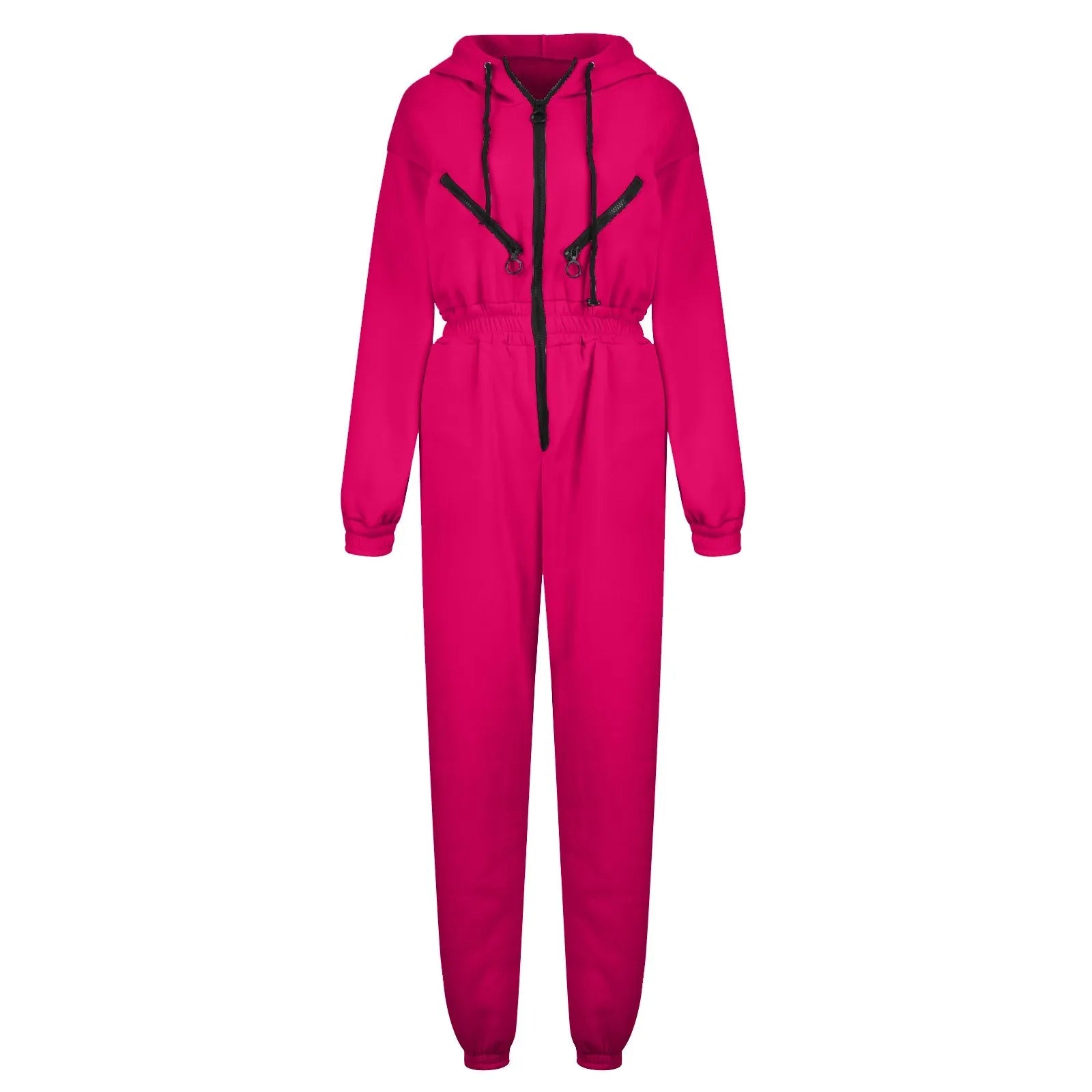 Fleece Hooded Wide Leg Jumpsuit