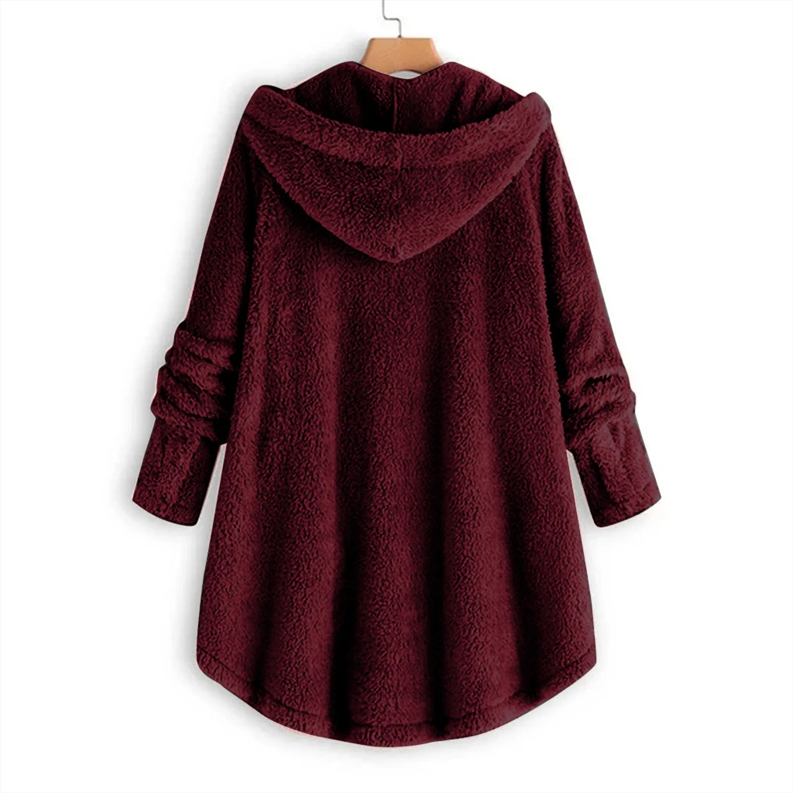 Plush Asymmetric Winter Casual Coat