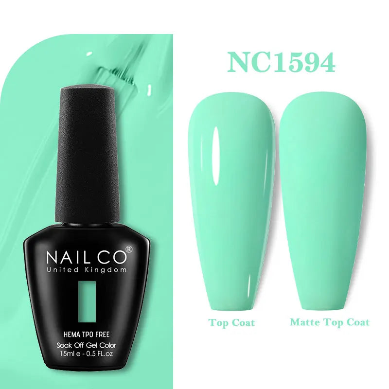 NAILCO 333 Colors Gel Nail Polish Semi Permanent Varnishes Nails Art Design Hybrid Soak Off Top Base Coat UV Gel Manicure 15ml