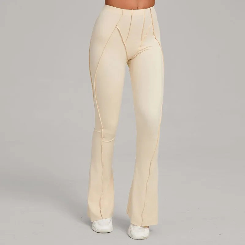 Gym Workout Women's Wide-Leg Tight-Fitting Hip-Lifting Yoga Flared Pants Dance High-Waist Flared Casual Outdoors Sports Trousers