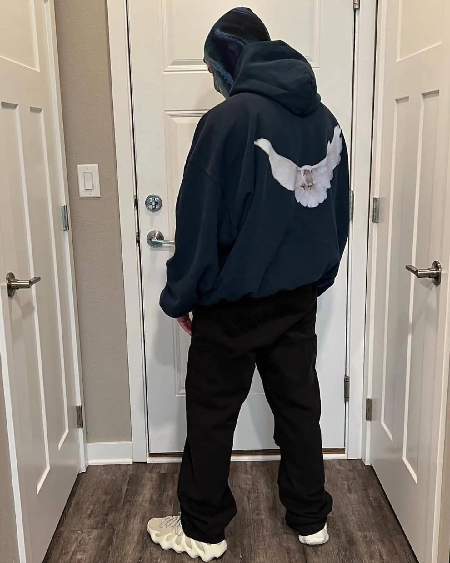 Dove Print Kanye Hoodie Men Women Streetwear 1:1 Sweatshirt High Quality Loose Double-Layer Heavy Fabric Pullover Ovesize hoodes