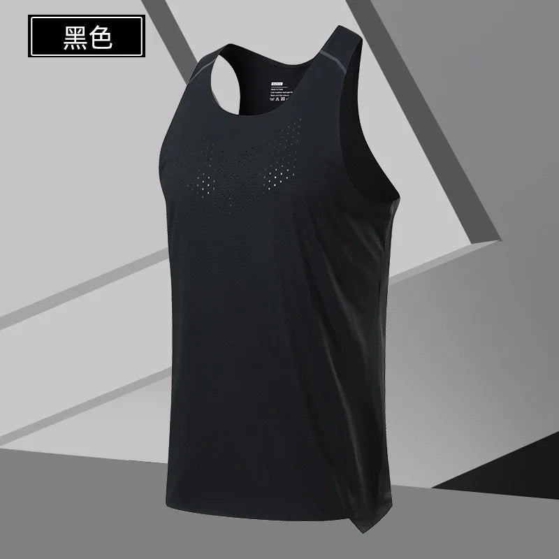 Men's Fitness Tank Top Summer Gym Clothing Bodybuilding Muscle Vest Sleeveless Shirt O Neck Breathable Quick Dry Workout Tops