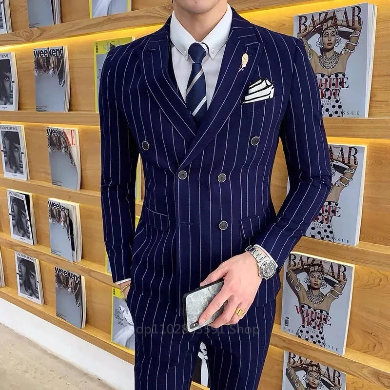 Modern Double Breasted Business Suit