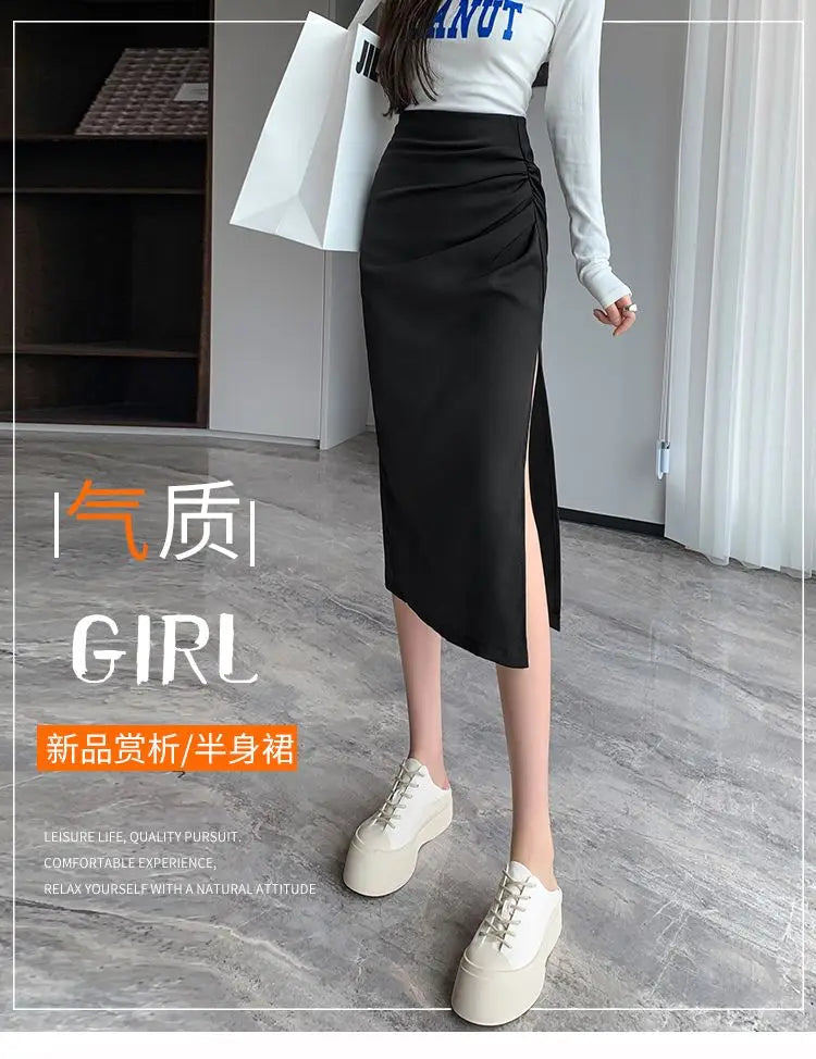 Sleek Pleated High Waist Skirt
