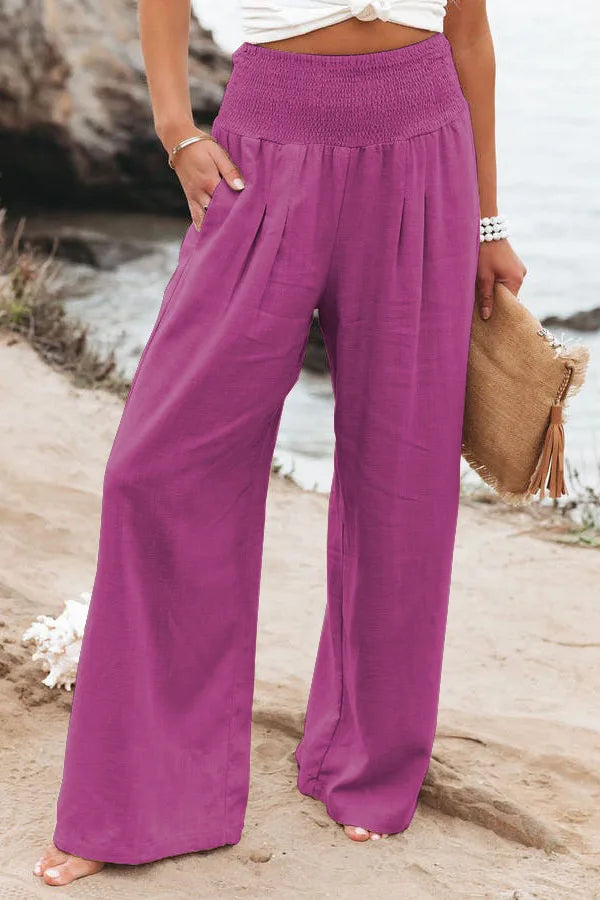 Drawstring Beach Wide Leg Pants