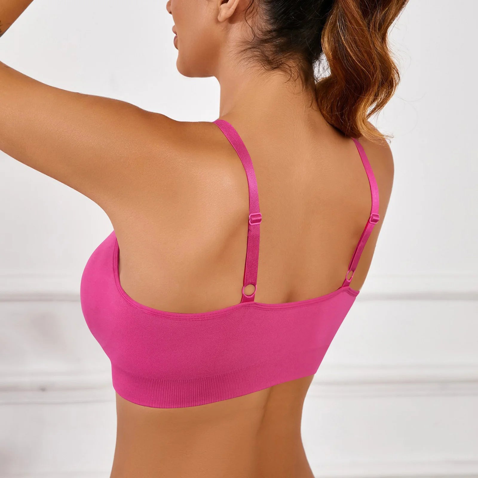 Sports Bras For Women Wireless Soft Workout Bra Full Coverage Push Up Bralettes Seamless Crop Cami Bra For Yoga