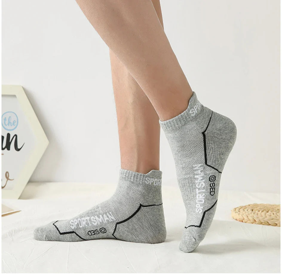 Men’s Cotton Mesh Ankle Sports Socks – 6 Pairs