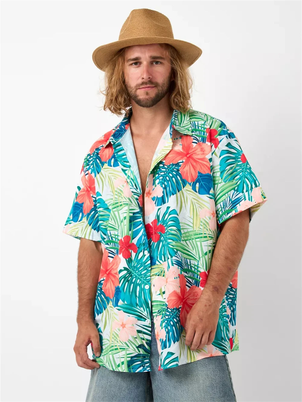 Floral 3D Print Casual Shirt