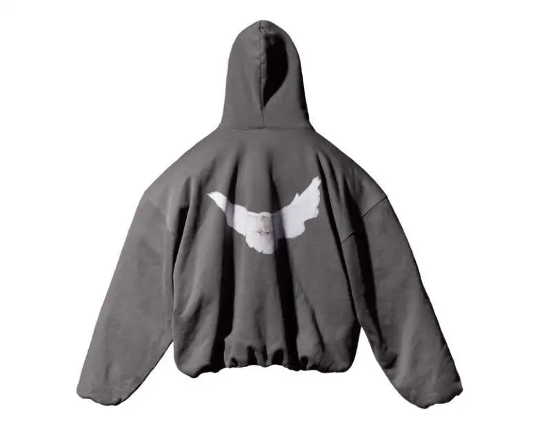 Dove Print Kanye Hoodie Men Women Streetwear 1:1 Sweatshirt High Quality Loose Double-Layer Heavy Fabric Pullover Ovesize hoodes