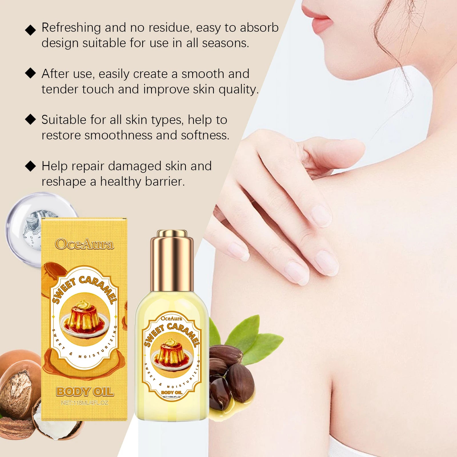 Body Massage Oil Improve Moisturizing Relieve Stress Muscle Relaxing Body SPA Lasting Scent Body Essential Oils