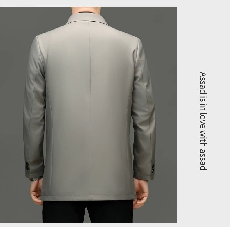 Solid Lapel Business Trench Coat