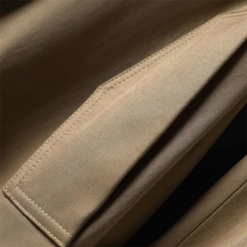 Double-Breasted Tie-Waist Trench Coat for Women