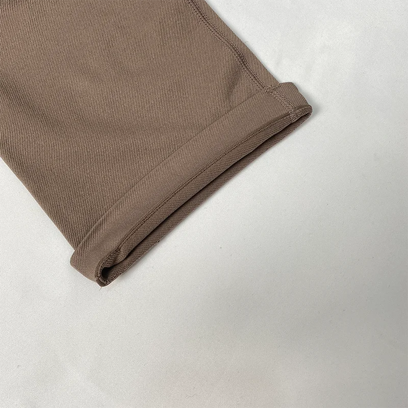 Solid Leggings for Women Seamless Knit Yoga Pants Flared Trousers High Waist Hip Liftting Tights Slim Casual Sports Leggings