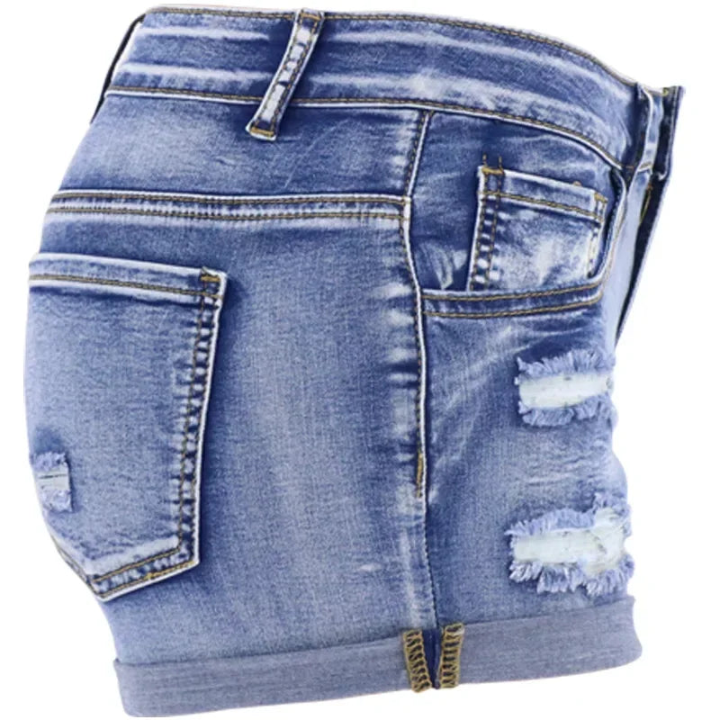Split Cuff Denim Beach Shorts
