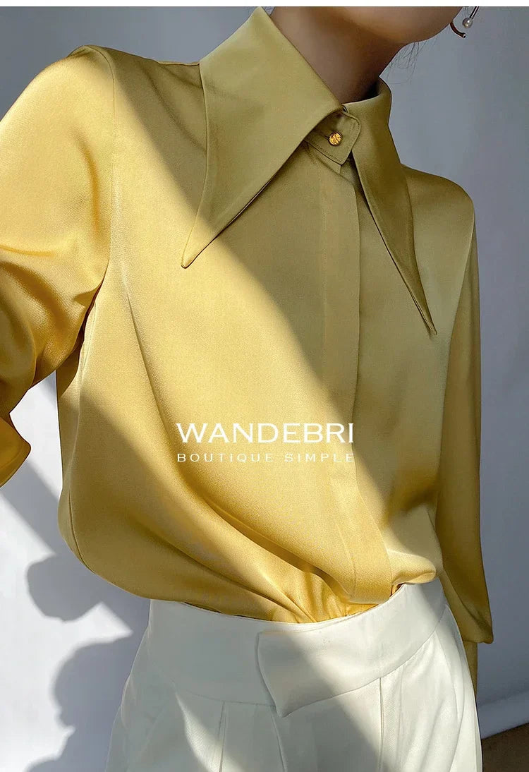 Elegant Satin Office Casual Shirt