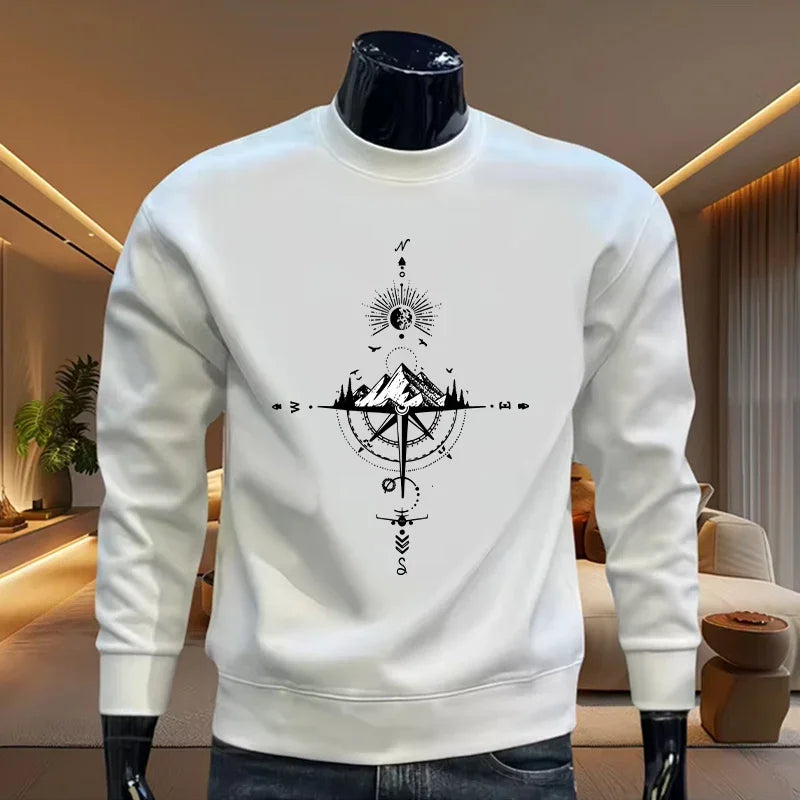 Men's Sweatshirts Daily Printing Casual O Neck Pullover Tracksuit Outdoors Sports Jogging Man Clothing Versatile Tops Sportswear