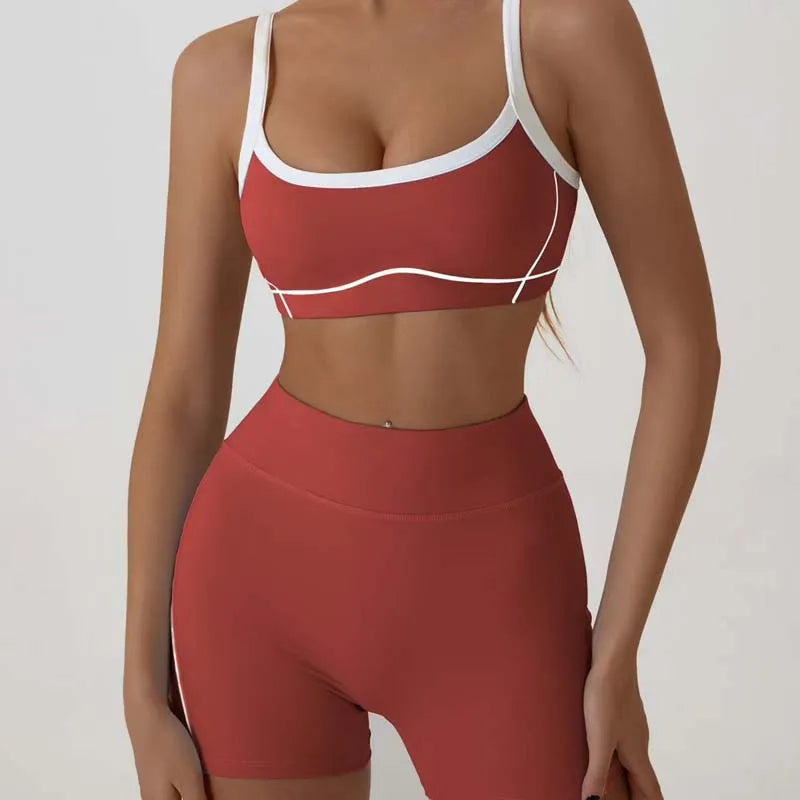 Woman Yoga Sport Outfit for Fitness Two Pieces Short Pant Sets Suits Tracksuit Sportswear Woman Gym Yoga Workout Clothes