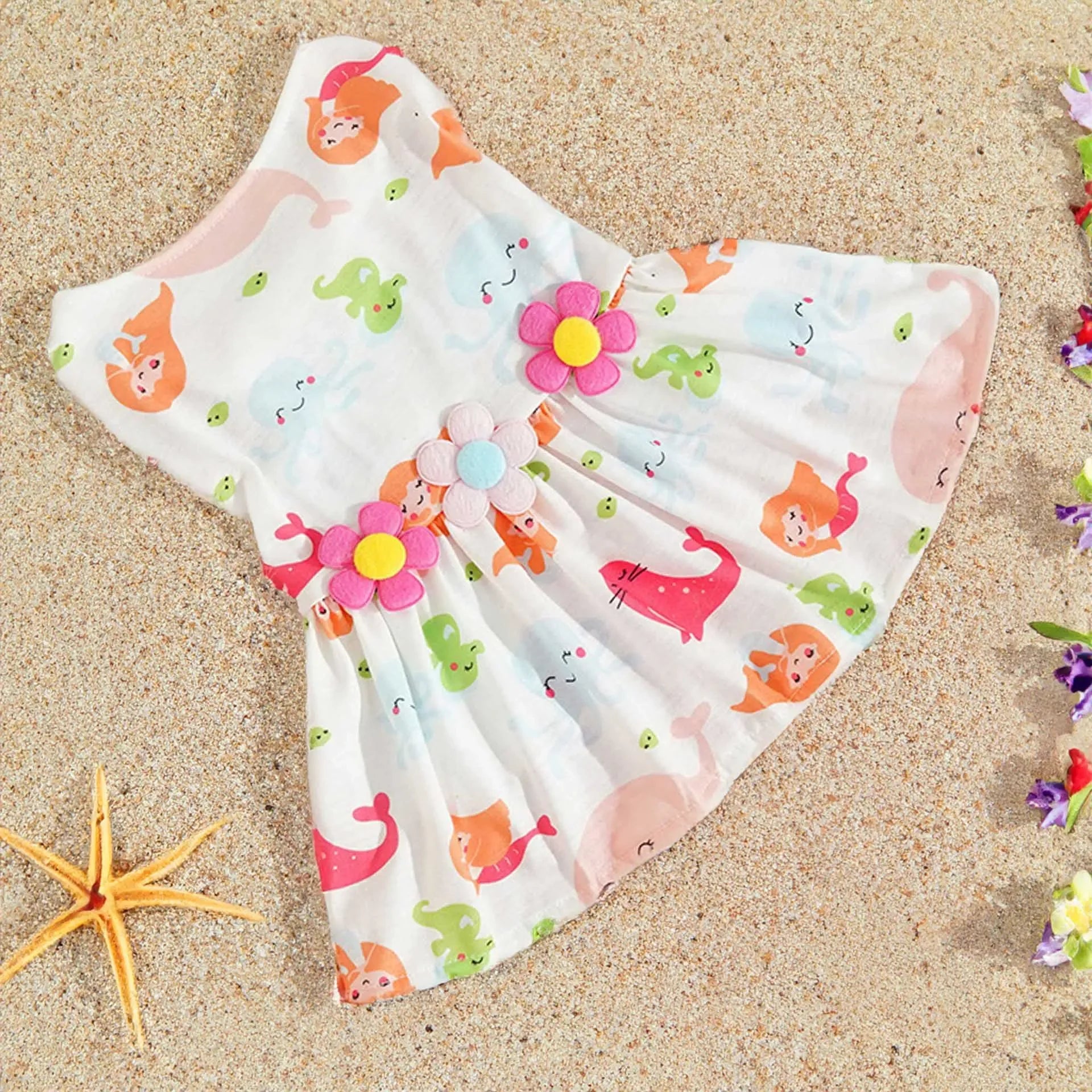 Adorable Printed Puppy Summer Dress