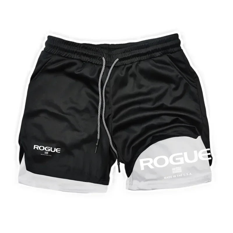 Rogue Gyms Men's Sports Shorts  Four Seasons Sportswear 2-in-1  Double Layer Tight Shorts  Sports Shorts