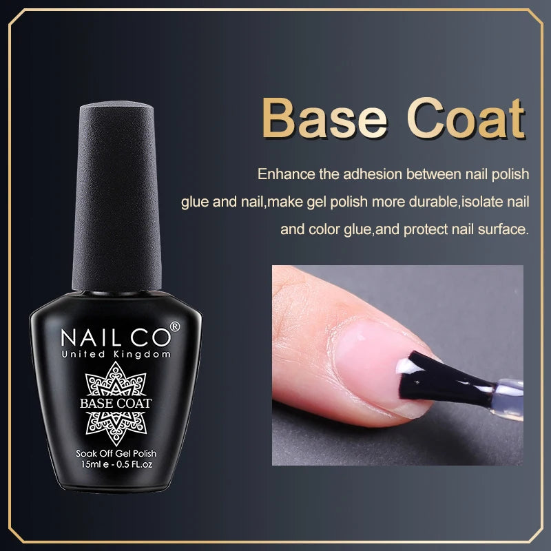 NAILCO 333 Colors Gel Nail Polish Semi Permanent Varnishes Nails Art Design Hybrid Soak Off Top Base Coat UV Gel Manicure 15ml