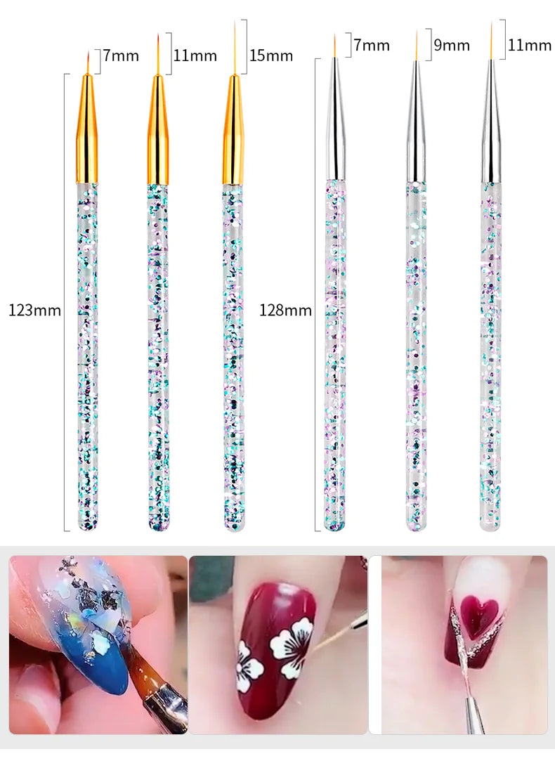 Nail Art Brushes Nail Art Tool Set Nail Dotting Tools Nail Dust Brush Striping Long Lines Nail Drawing Pen Nail Design