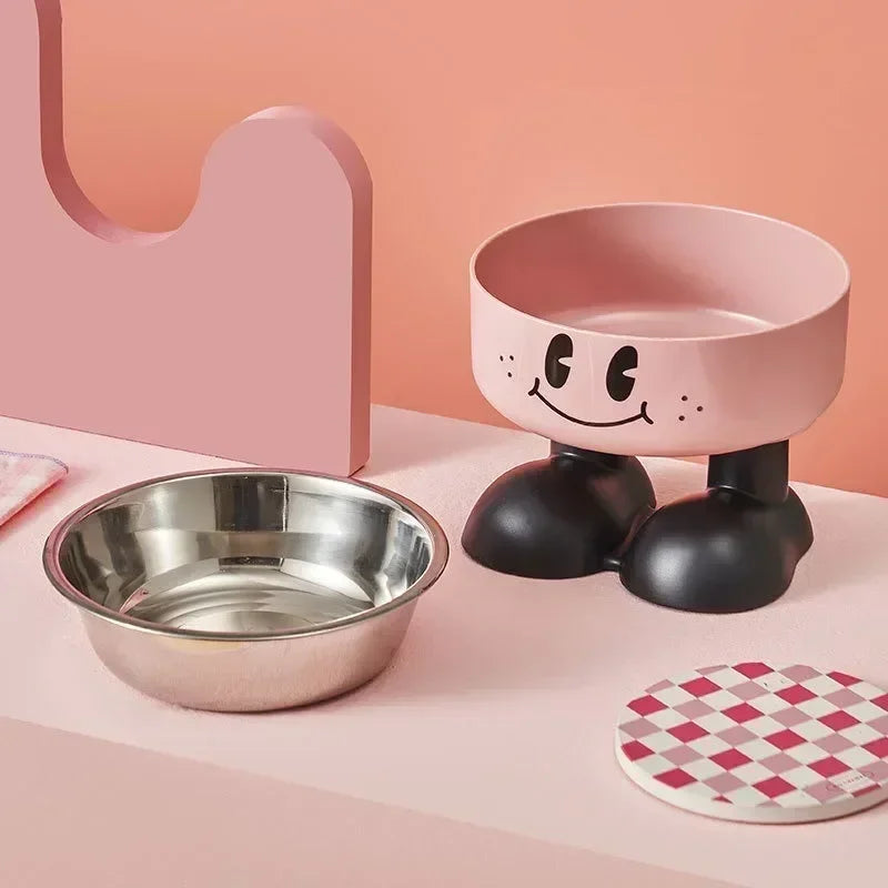 Smiling Face High-Leg Steel Bowl