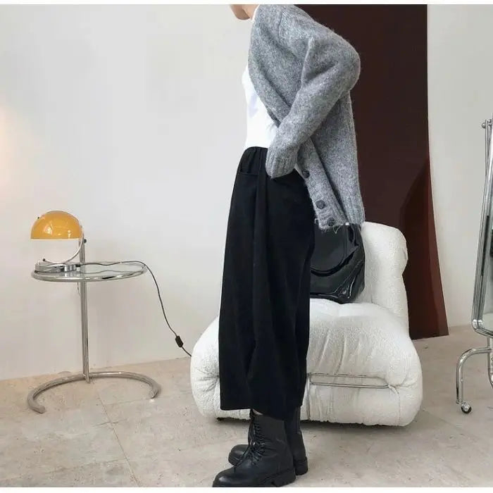 Women's Wide-Leg Pants Oversized Casual Harem Trousers with Pockets