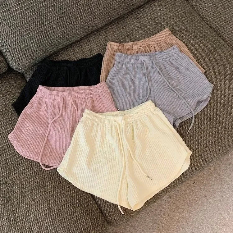 High Waist Drawstring Sweat Shorts