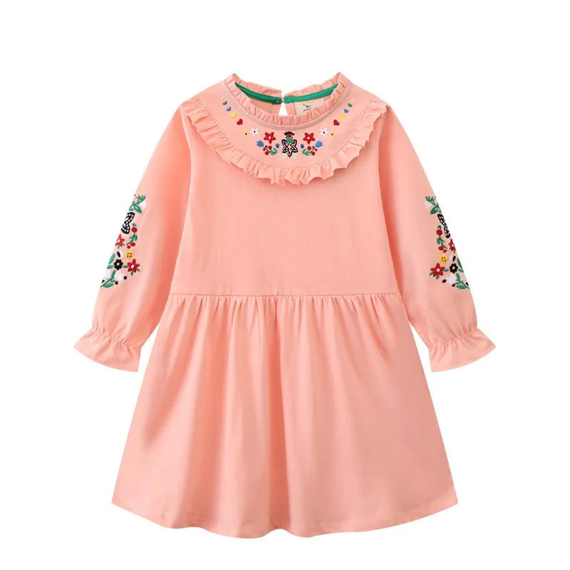 Princess Floral Embroidered Girls Dress