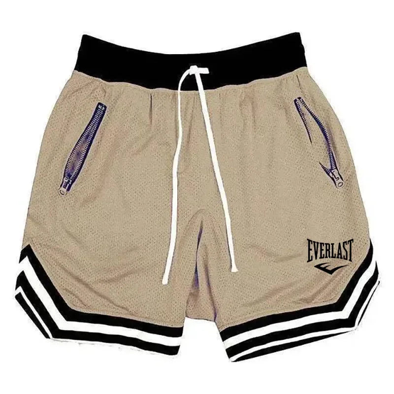2026 EVERLAST Fitness Sports Basketball Shorts Men's Summer Casual Loose Breathable Mesh Shorts Fashion Hip Hop Sweatpants