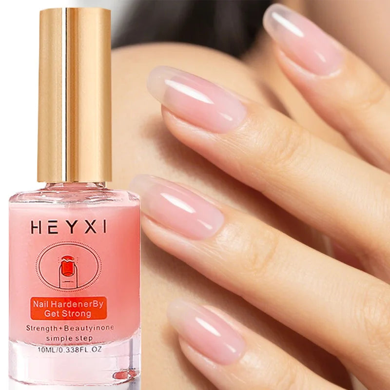 Natural Pink Nail Polish Hardener, Lasting Luster, Smooth Application, Enhance Nail Hardness, and Create Bright Nails