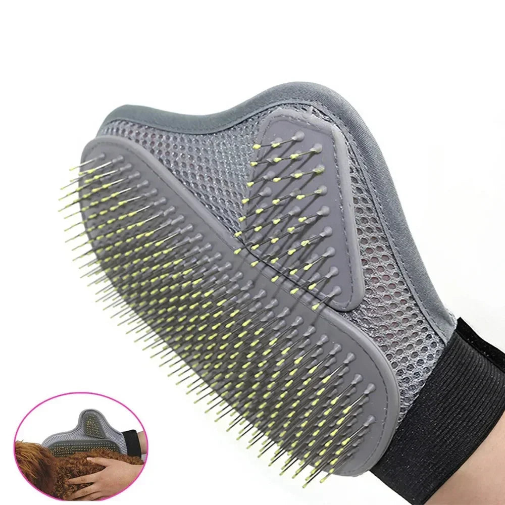 TPR Metal Needle Deshedding Glove