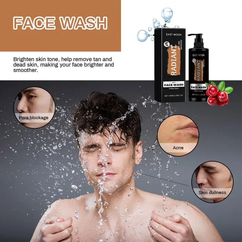Men Facial Wash Deep Cleansing Oil Control Exfoliating Whitening Moisturizing For Daily Skin Care Dullness Removal