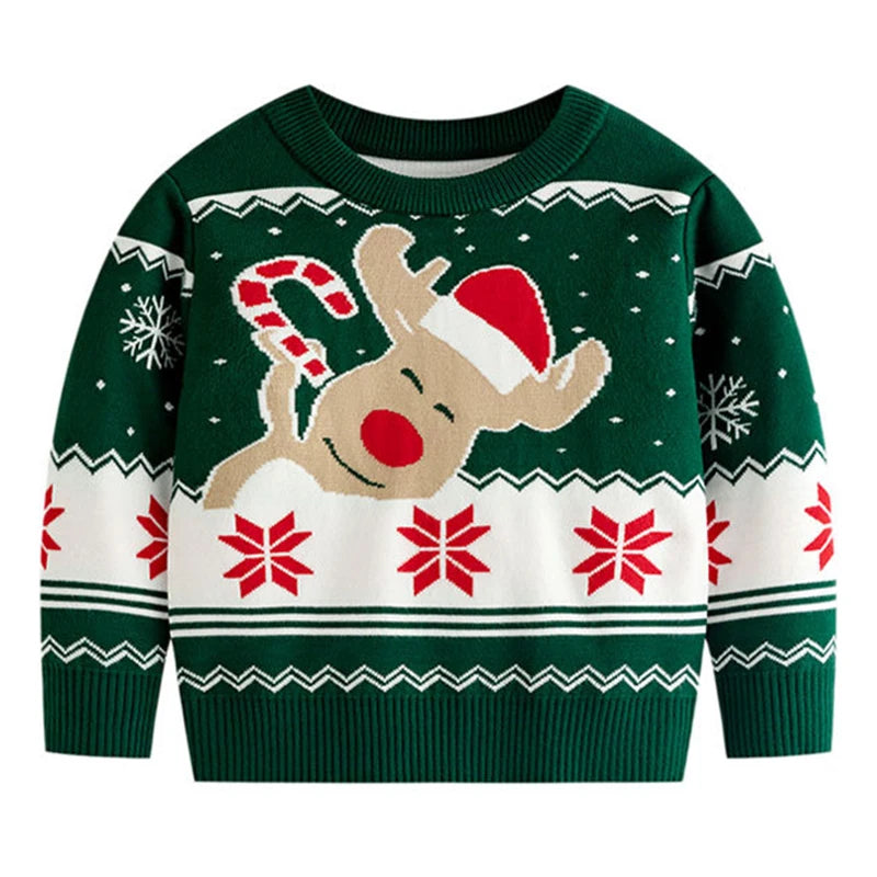 Winter Cartoon Knit Kids Pullover Sweater
