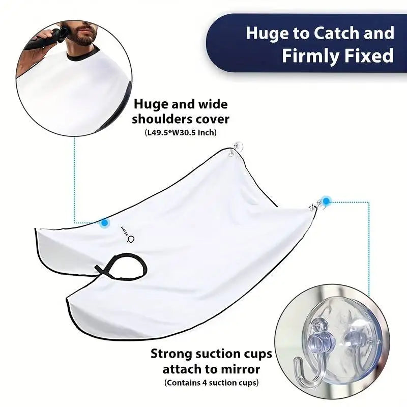Men's Beard Shaving Bib - Clean Cape for Shaving and Grooming - Ideal for Care and Hygiene