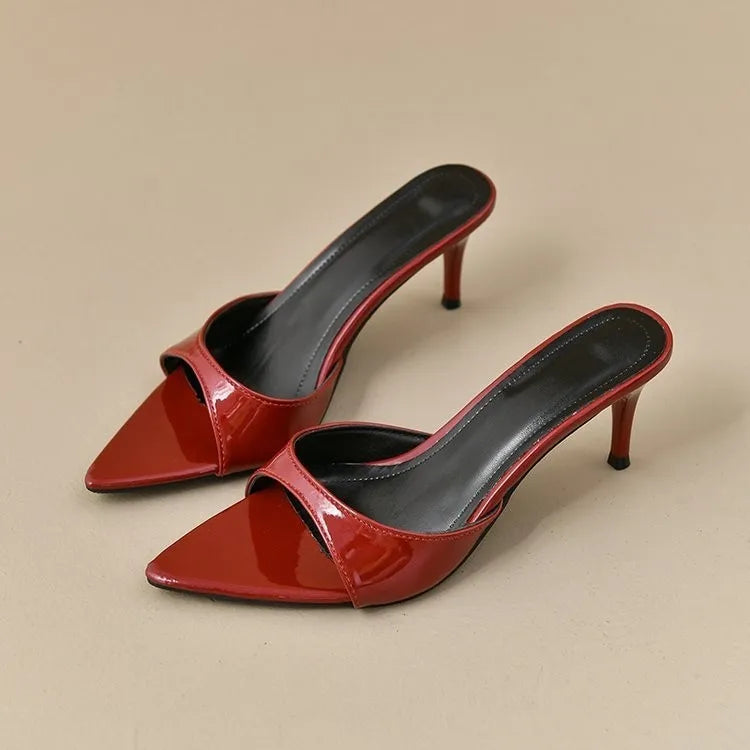 Women's High Heels Summer Slippers Women Sandals Fashion Classic Pointy Open Toe Stiletto Heels Sexy 2026 High-heeled Slippers