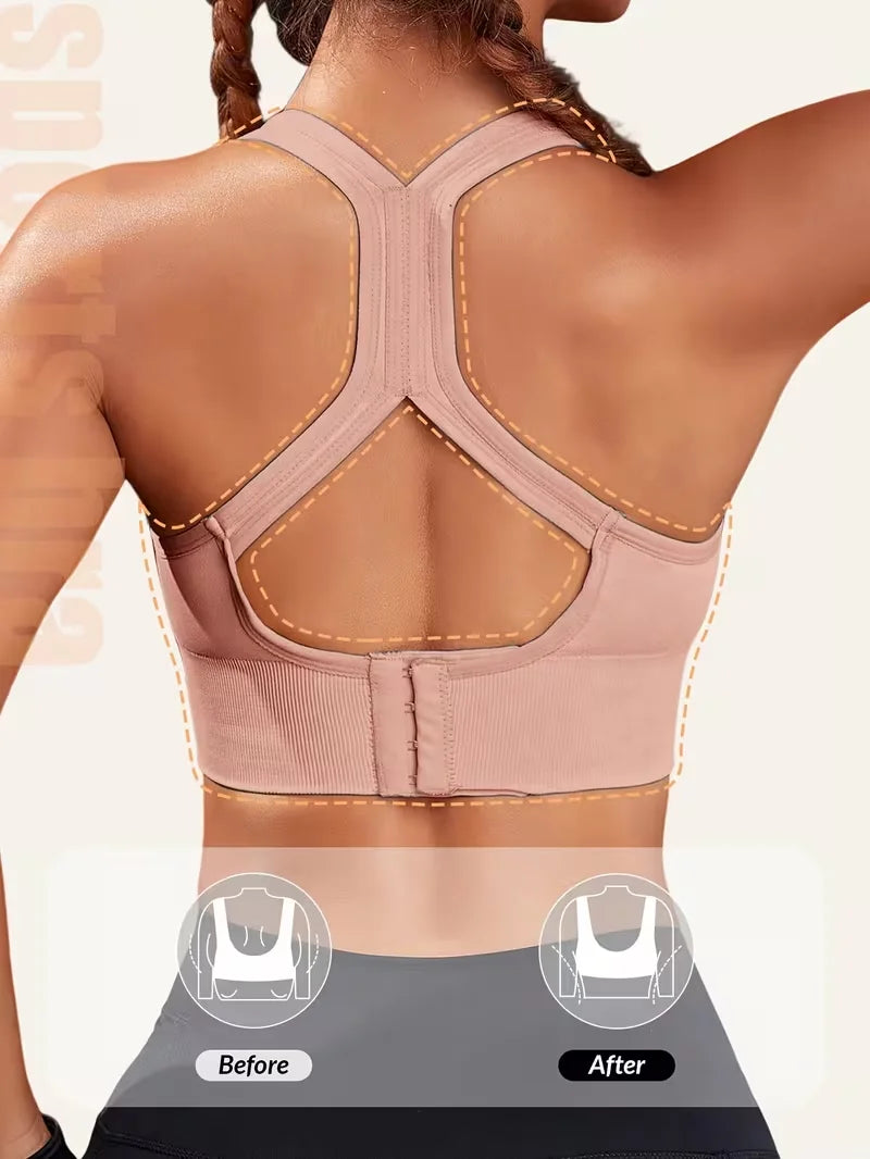 Women'S Sports Bra Without Underwire,with Cross Straps And Padding,for Yoga,Running,Fitness Activities