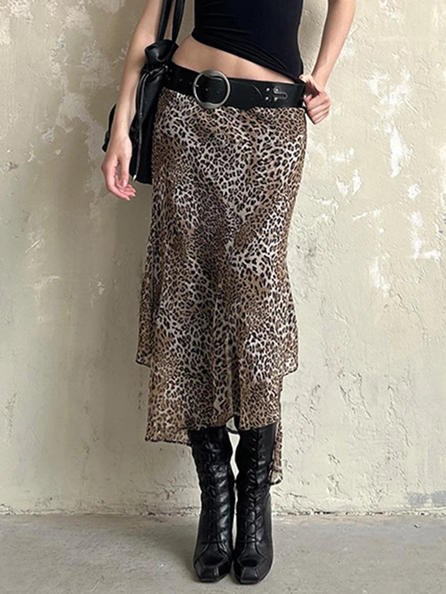 Pleated Floral High-Waist Midi Skirt