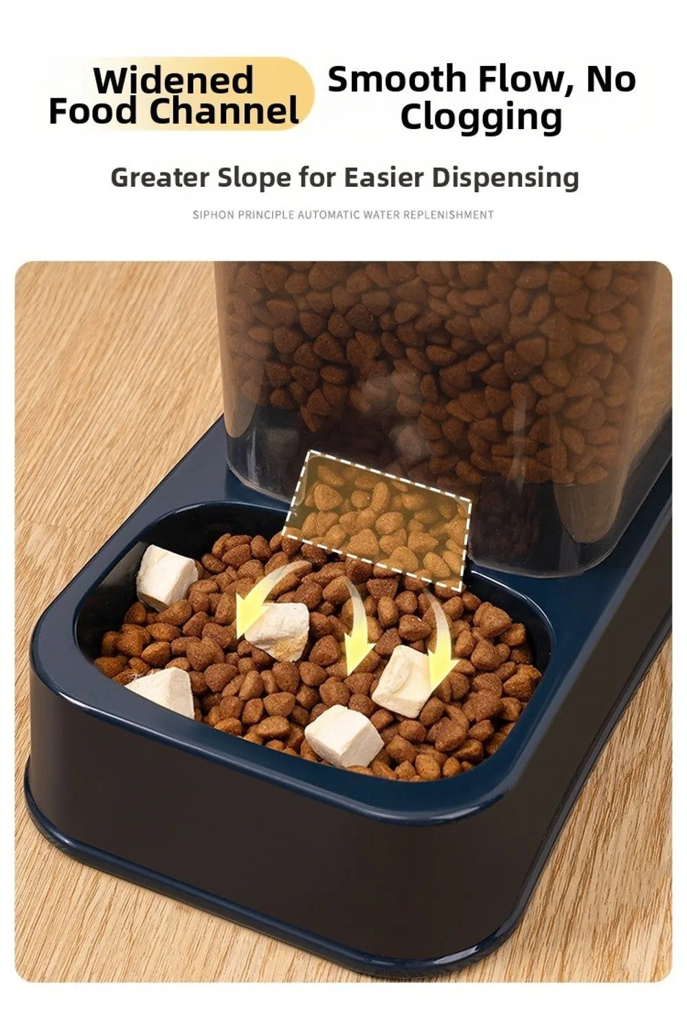 1.2L/1.5L Pet Automatic Feeder Plastic Large Capacity Cat Dog Water Dispenser Feeder Set 3 Colors 2 Styles