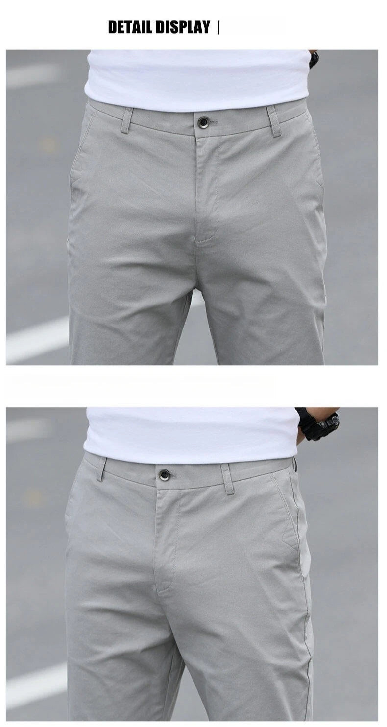 Men's High-Quality Chinos -Cotton Casual Trousers - Breathable Straight Pants (Sizes W28-w40)